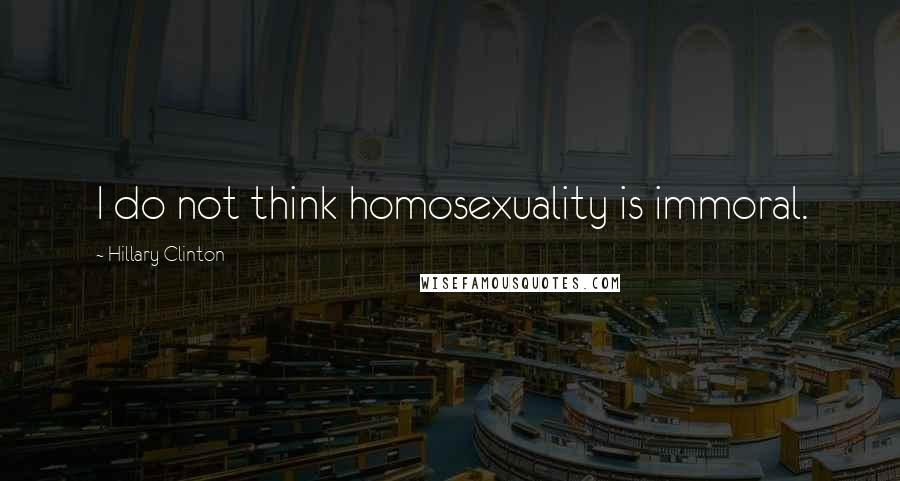 Hillary Clinton Quotes: I do not think homosexuality is immoral.