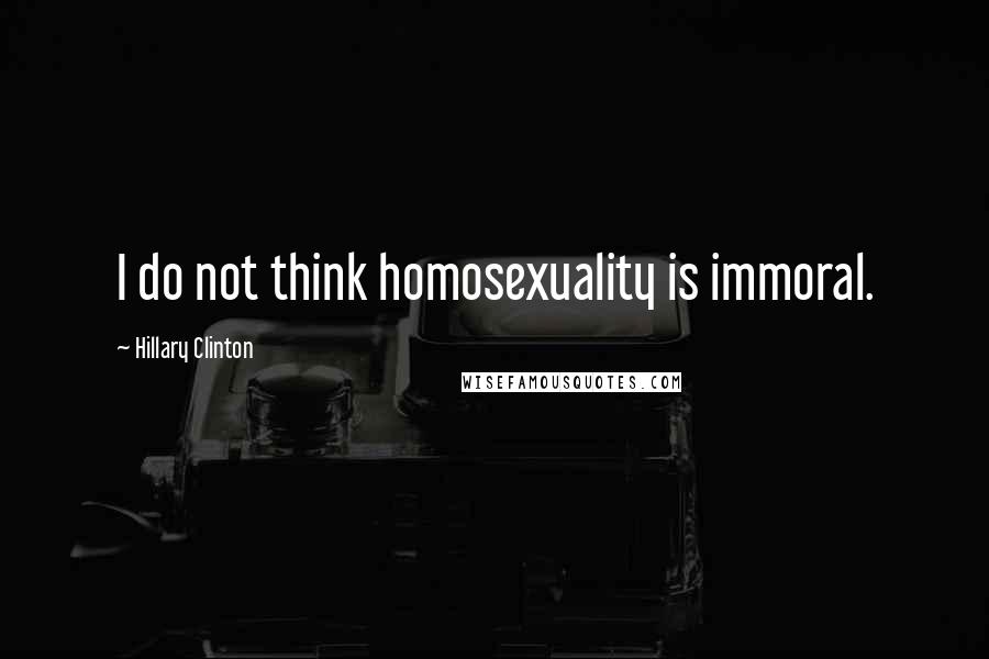 Hillary Clinton Quotes: I do not think homosexuality is immoral.