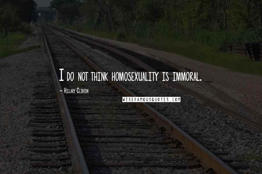 Hillary Clinton Quotes: I do not think homosexuality is immoral.