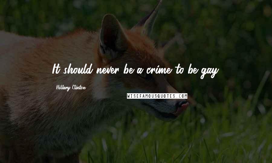 Hillary Clinton Quotes: It should never be a crime to be gay.