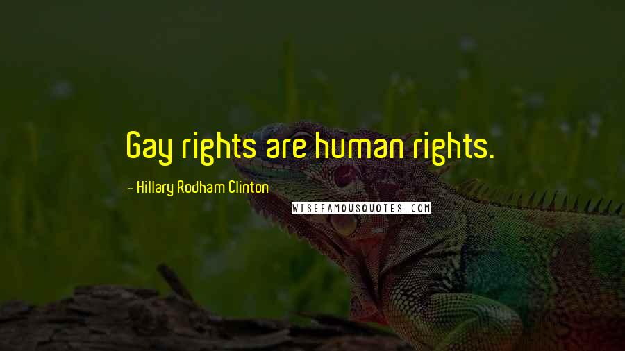 Hillary Rodham Clinton Quotes: Gay rights are human rights.