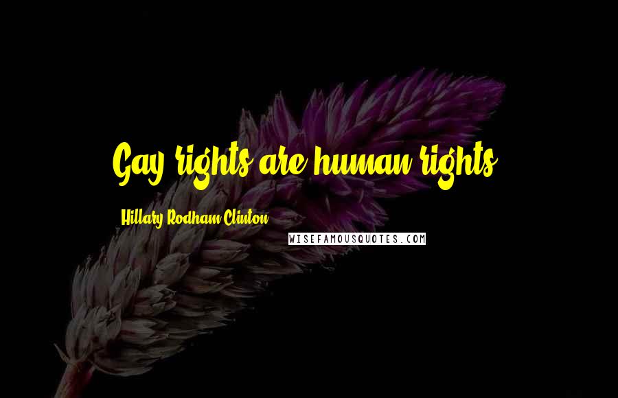 Hillary Rodham Clinton Quotes: Gay rights are human rights.