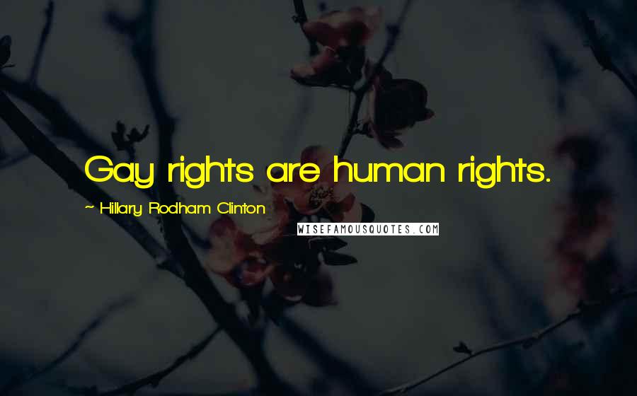 Hillary Rodham Clinton Quotes: Gay rights are human rights.