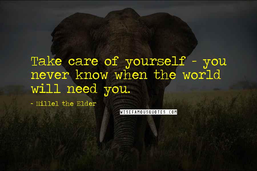 Hillel The Elder Quotes: Take care of yourself - you never know when the world will need you.