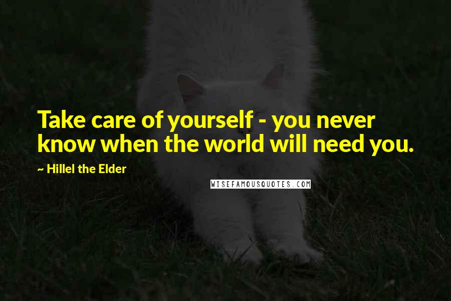 Hillel The Elder Quotes: Take care of yourself - you never know when the world will need you.