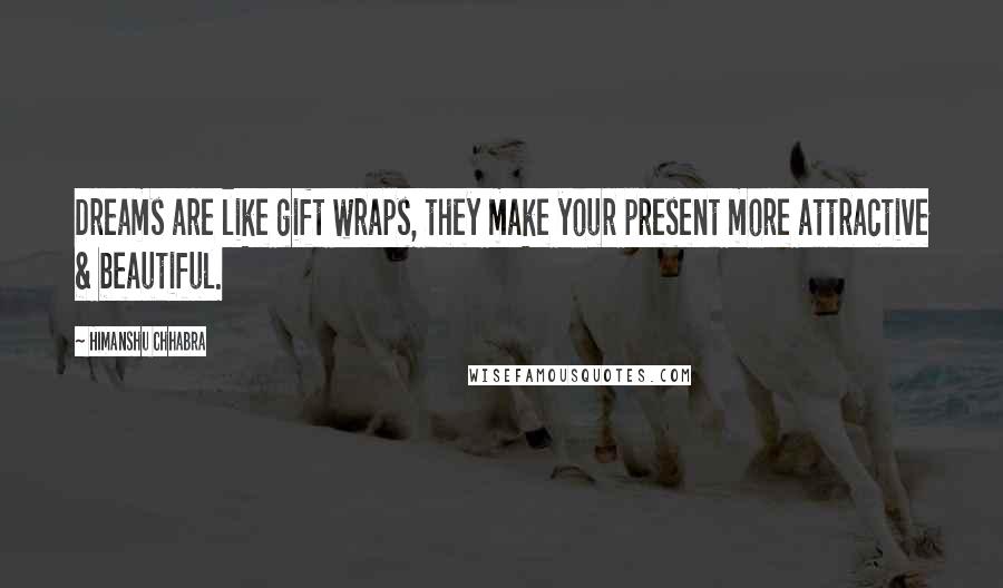 Himanshu Chhabra Quotes: Dreams are like gift wraps, they make your present more attractive & beautiful.