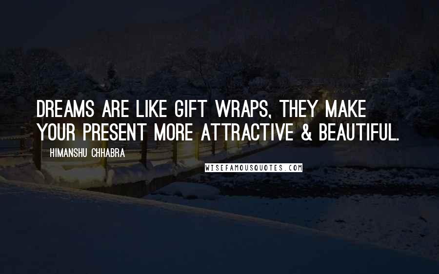 Himanshu Chhabra Quotes: Dreams are like gift wraps, they make your present more attractive & beautiful.