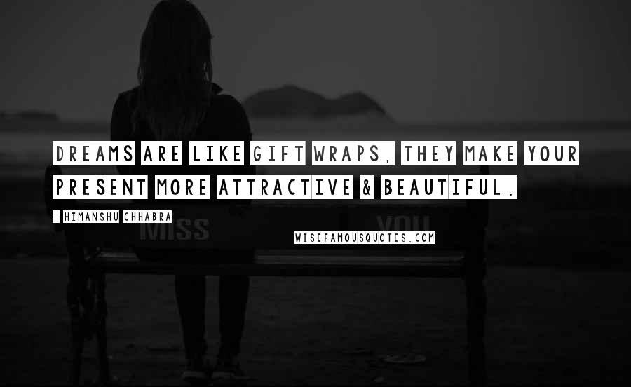 Himanshu Chhabra Quotes: Dreams are like gift wraps, they make your present more attractive & beautiful.