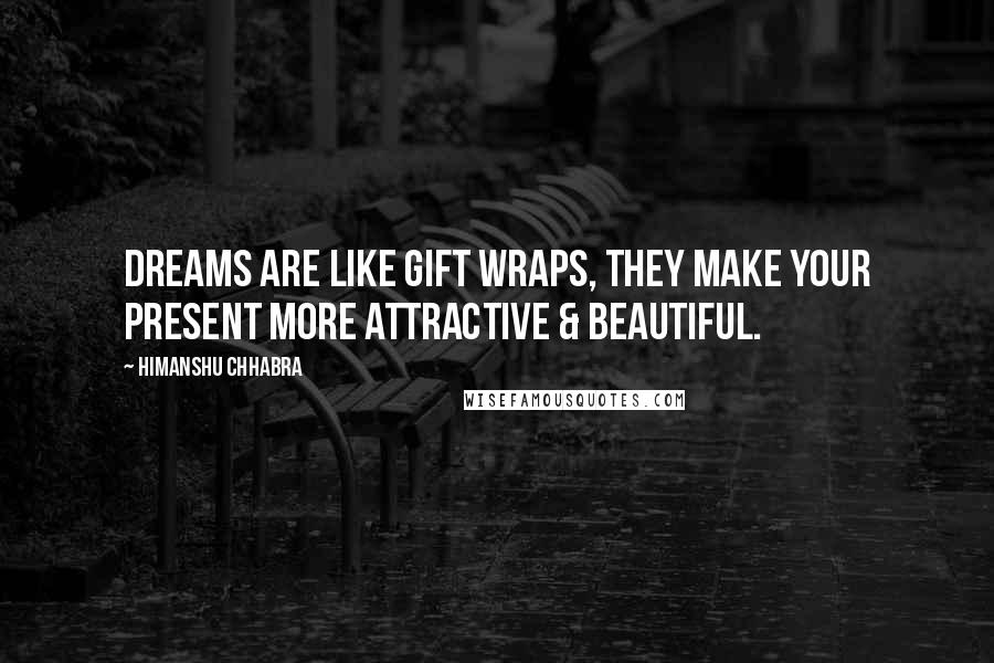 Himanshu Chhabra Quotes: Dreams are like gift wraps, they make your present more attractive & beautiful.