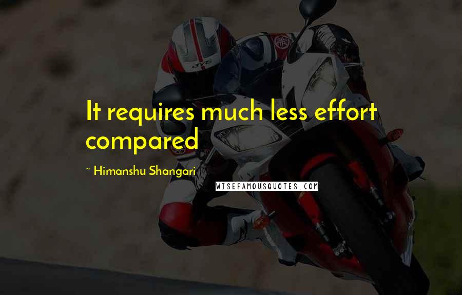 Himanshu Shangari Quotes: It requires much less effort compared