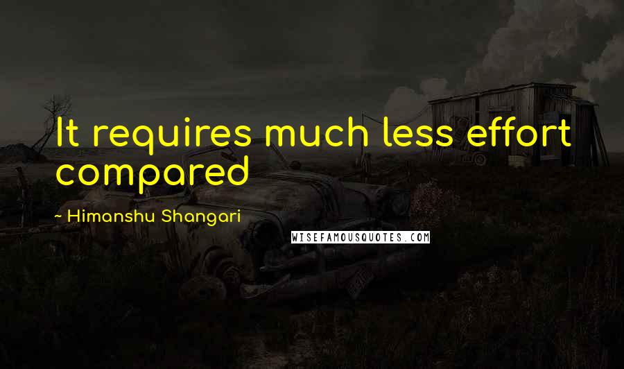 Himanshu Shangari Quotes: It requires much less effort compared