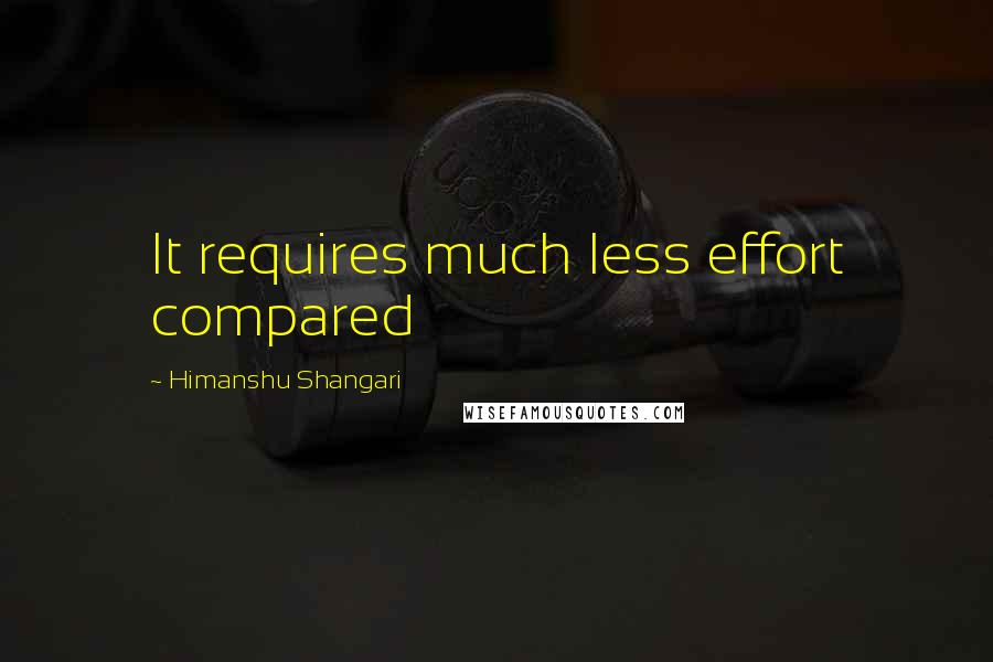 Himanshu Shangari Quotes: It requires much less effort compared