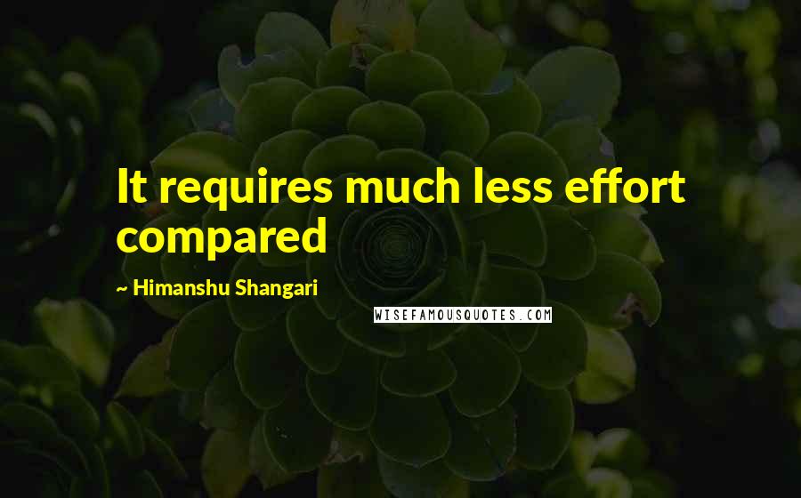 Himanshu Shangari Quotes: It requires much less effort compared