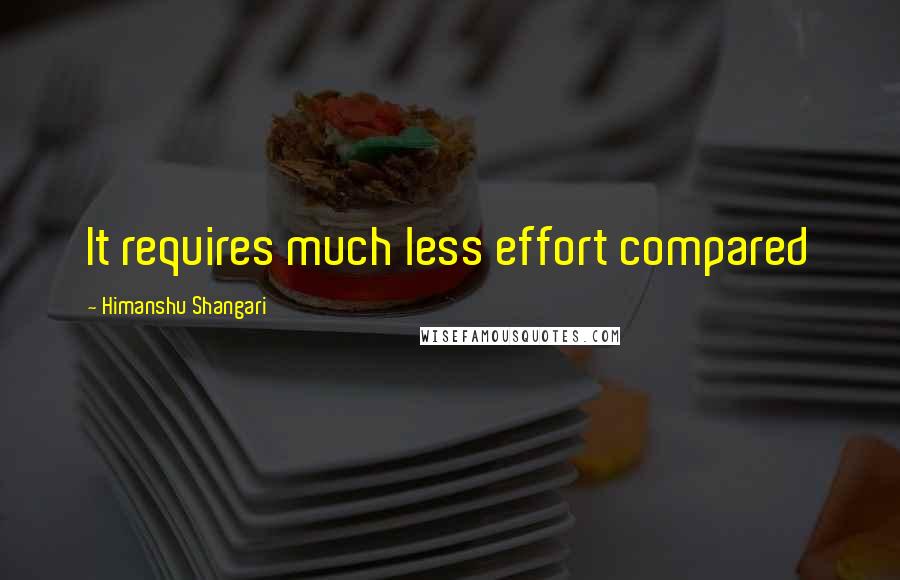 Himanshu Shangari Quotes: It requires much less effort compared