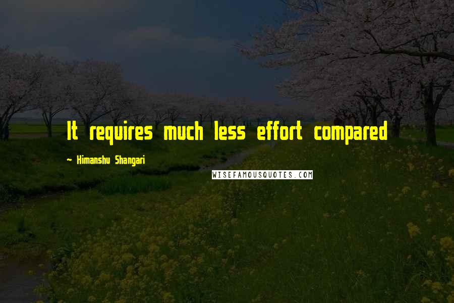 Himanshu Shangari Quotes: It requires much less effort compared