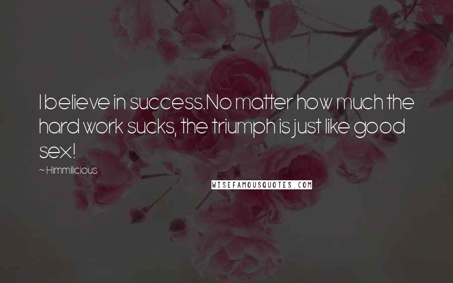 Himmilicious Quotes: I believe in success.No matter how much the hard work sucks, the triumph is just like good sex!