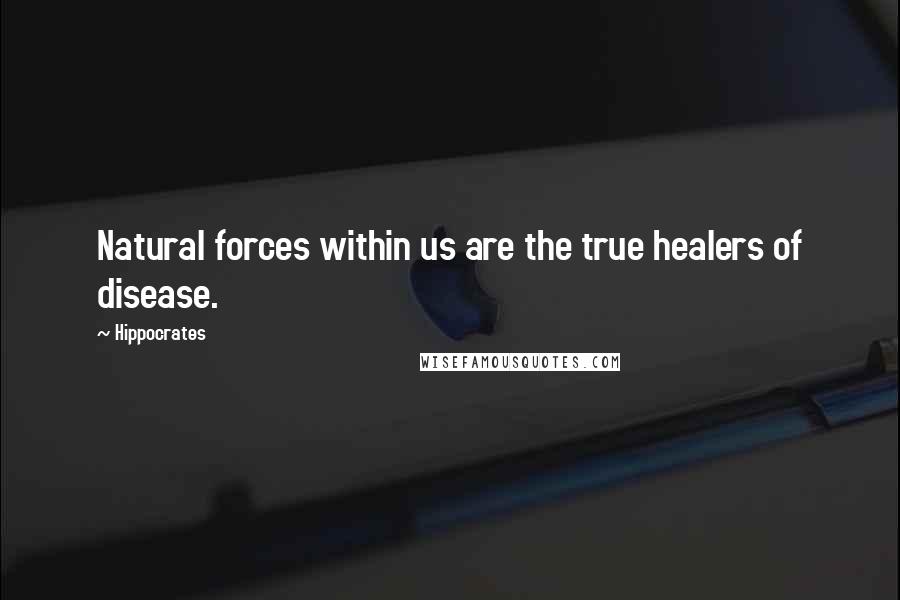 Hippocrates Quotes: Natural forces within us are the true healers of disease.