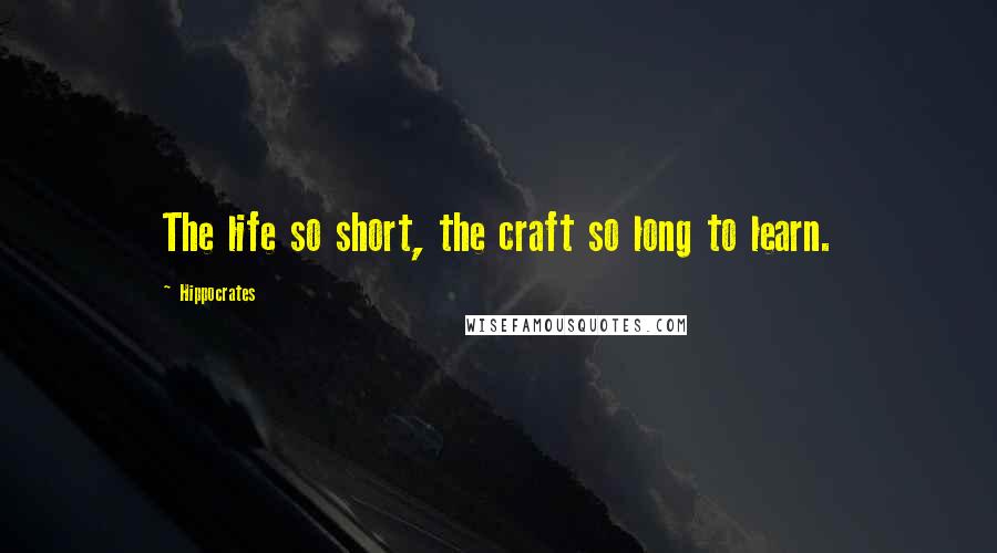 Hippocrates Quotes: The life so short, the craft so long to learn.