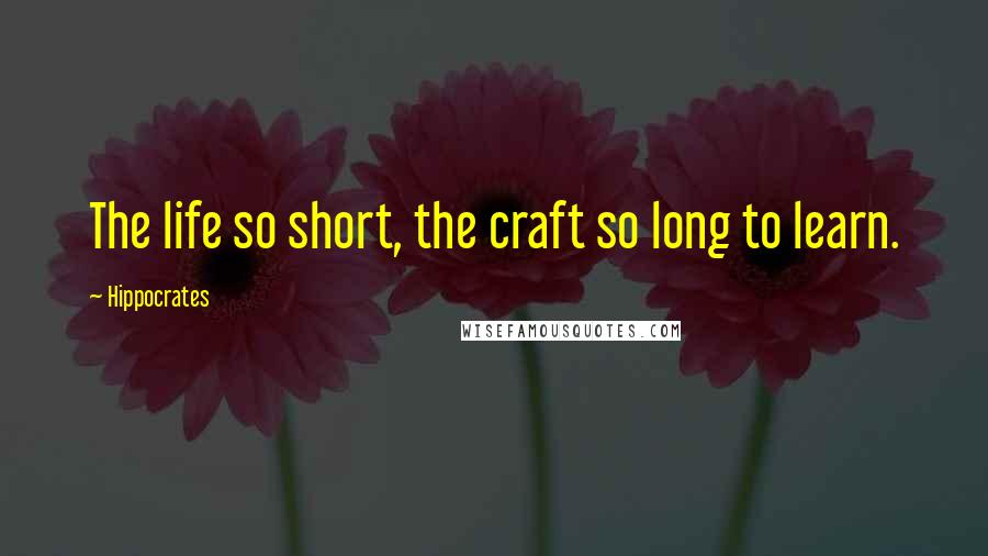 Hippocrates Quotes: The life so short, the craft so long to learn.