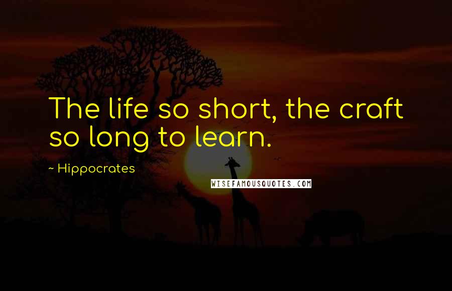 Hippocrates Quotes: The life so short, the craft so long to learn.