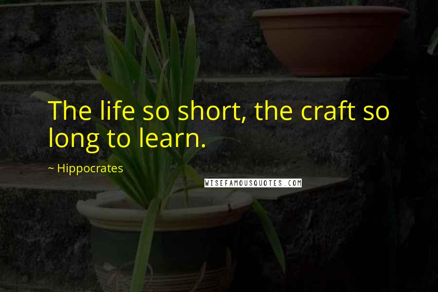 Hippocrates Quotes: The life so short, the craft so long to learn.