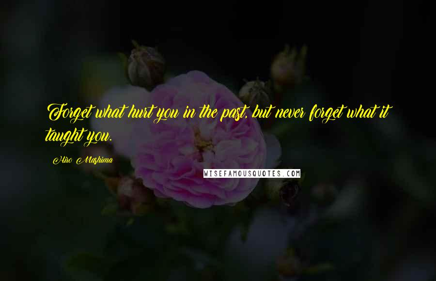 Hiro Mashima Quotes: Forget what hurt you in the past, but never forget what it taught you.