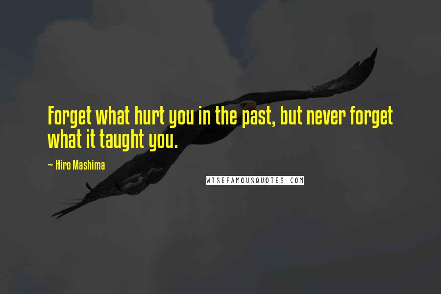 Hiro Mashima Quotes: Forget what hurt you in the past, but never forget what it taught you.