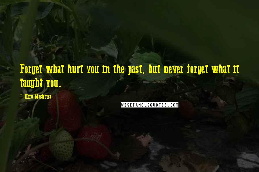 Hiro Mashima Quotes: Forget what hurt you in the past, but never forget what it taught you.