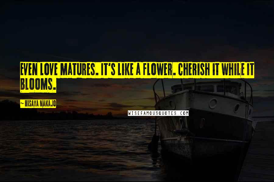 Hisaya Nakajo Quotes: Even love matures. It's like a flower. Cherish it while it blooms.