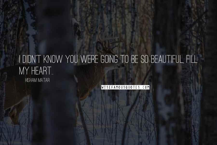 Hisham Matar Quotes: I didn't know you were going to be so beautiful, fill my heart..