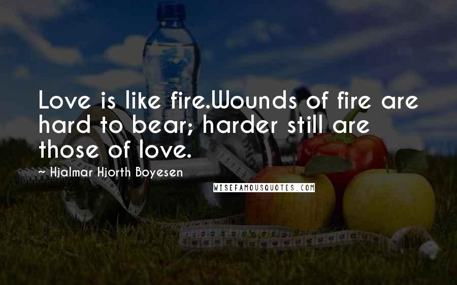 Hjalmar Hjorth Boyesen Quotes: Love is like fire.Wounds of fire are hard to bear; harder still are those of love.