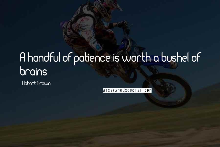 Hobart Brown Quotes: A handful of patience is worth a bushel of brains