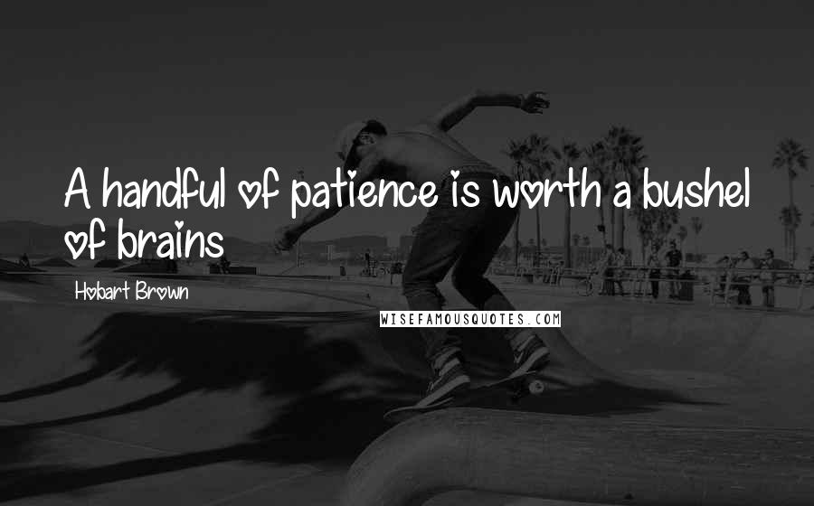 Hobart Brown Quotes: A handful of patience is worth a bushel of brains