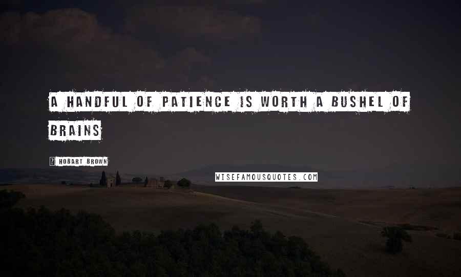 Hobart Brown Quotes: A handful of patience is worth a bushel of brains