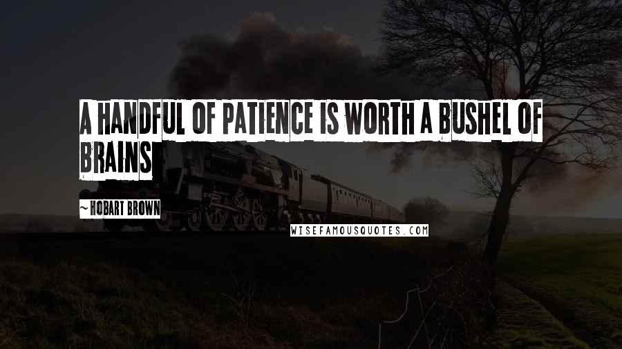 Hobart Brown Quotes: A handful of patience is worth a bushel of brains