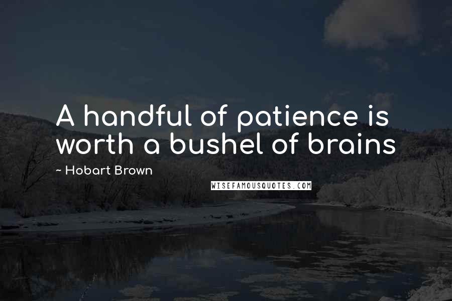 Hobart Brown Quotes: A handful of patience is worth a bushel of brains