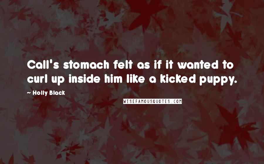 Holly Black Quotes: Call's stomach felt as if it wanted to curl up inside him like a kicked puppy.