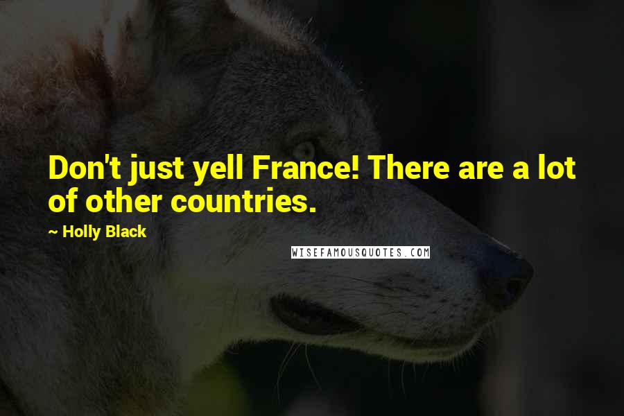 Holly Black Quotes: Don't just yell France! There are a lot of other countries.