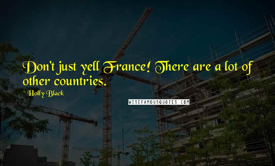 Holly Black Quotes: Don't just yell France! There are a lot of other countries.
