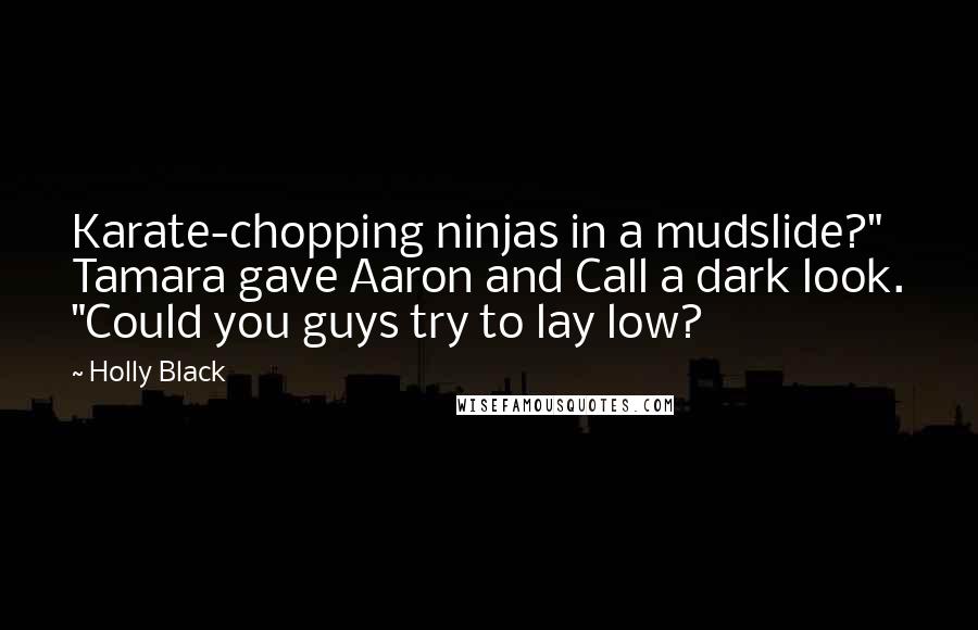 Holly Black Quotes: Karate-chopping ninjas in a mudslide?" Tamara gave Aaron and Call a dark look. "Could you guys try to lay low?