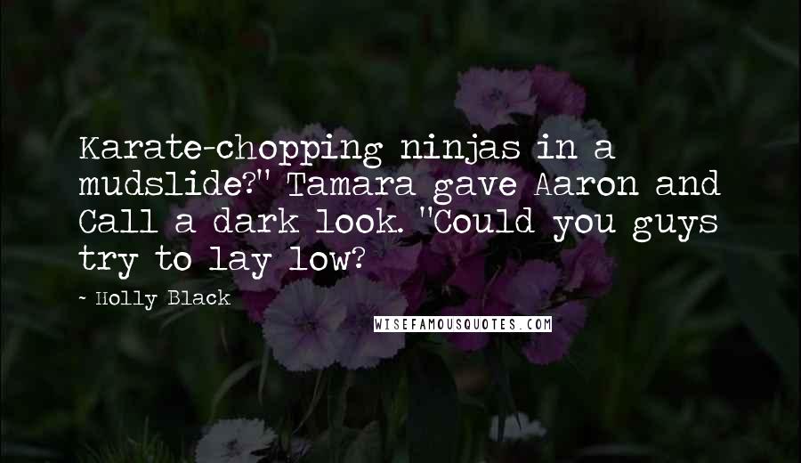 Holly Black Quotes: Karate-chopping ninjas in a mudslide?" Tamara gave Aaron and Call a dark look. "Could you guys try to lay low?