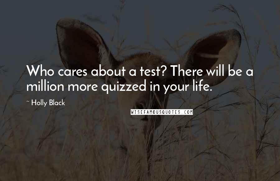 Holly Black Quotes: Who cares about a test? There will be a million more quizzed in your life.
