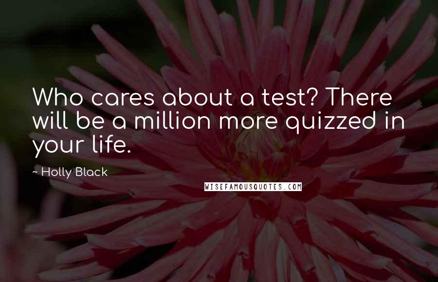 Holly Black Quotes: Who cares about a test? There will be a million more quizzed in your life.