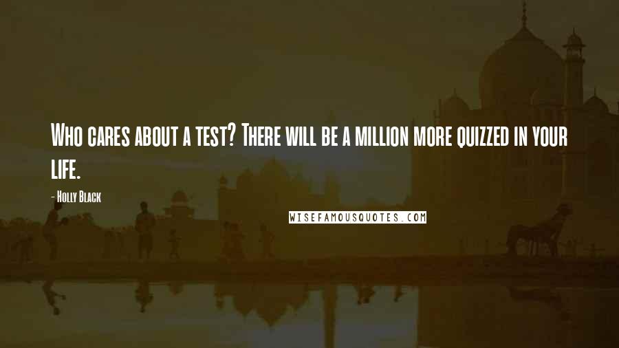 Holly Black Quotes: Who cares about a test? There will be a million more quizzed in your life.