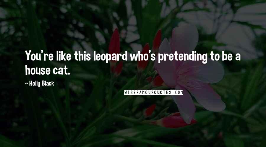 Holly Black Quotes: You're like this leopard who's pretending to be a house cat.