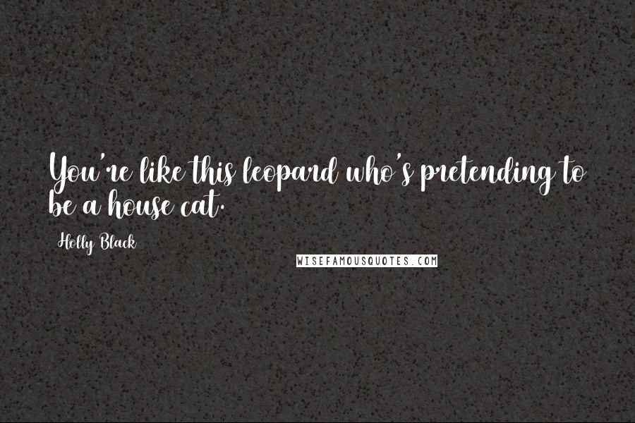 Holly Black Quotes: You're like this leopard who's pretending to be a house cat.