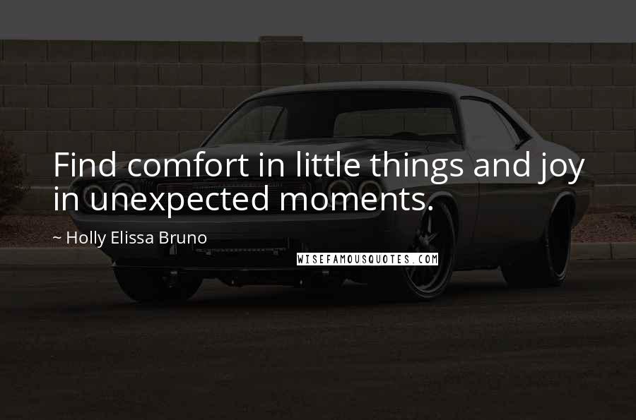 Holly Elissa Bruno Quotes: Find comfort in little things and joy in unexpected moments.