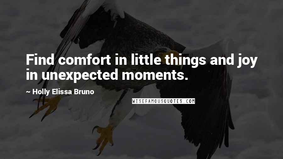 Holly Elissa Bruno Quotes: Find comfort in little things and joy in unexpected moments.