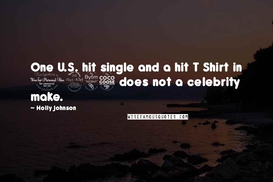 Holly Johnson Quotes: One U.S. hit single and a hit T Shirt in 1985 does not a celebrity make.