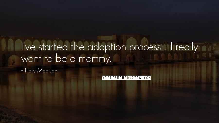 Holly Madison Quotes: I've started the adoption process ... I really want to be a mommy.